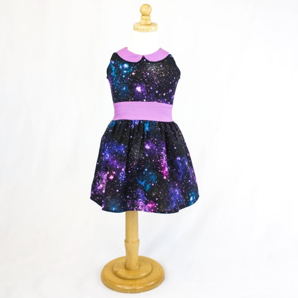 Girl's Purple Galaxy Dress